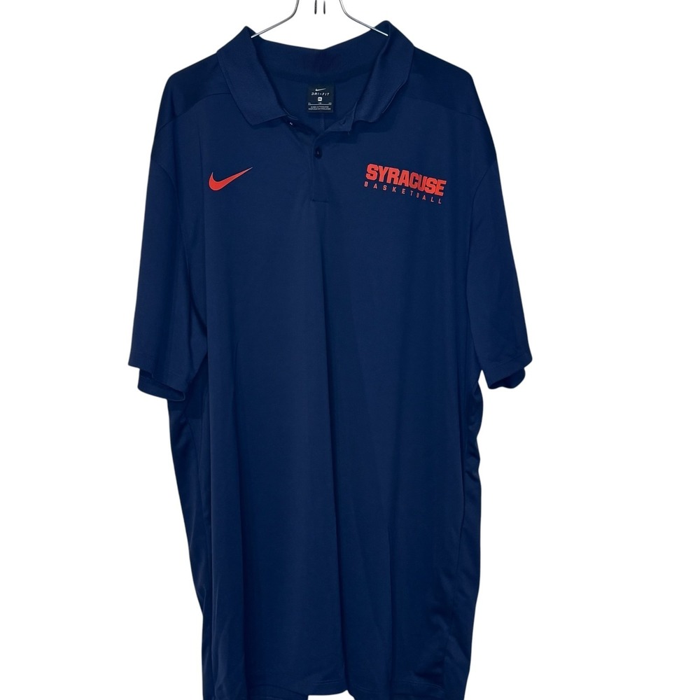 Nike Men's Polo Dri-Fit Syracuse Orange Basketball Elite Swoosh Logo Navy XL